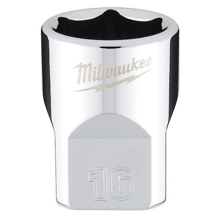 Milwaukee Tool 3/8 in. Drive 16mm Metric 6-Point Socket with FOUR FLAT Sides 45-34-9086