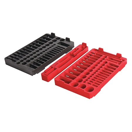 Milwaukee Tool 106 pc. 1/4 in. & 3/8 in. Drive, SAE/Metric, Ratchet & Socket Trays - PACKOUT Low-Profile Organizer 48-22-9486T