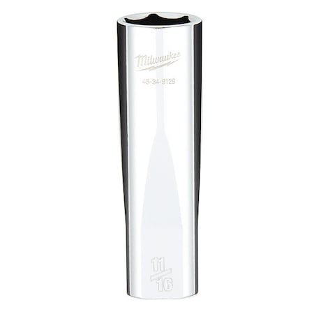 Milwaukee Tool 1/2 in. Drive 11/16 in. SAE 6-Point Deep Socket with FOUR FLAT Sides 45-34-9129