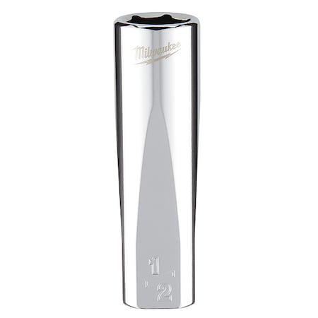 Milwaukee Tool 3/8 in. Drive 1/2 in. SAE 6-Point Deep Socket with FOUR FLAT Sides 45-35-5000