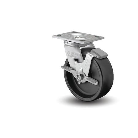 Albion 8" X 2" Non-Marking Polypropylene Swivel Caster, Face Brake, Loads Up To 850 lb 16PB08201SFBA