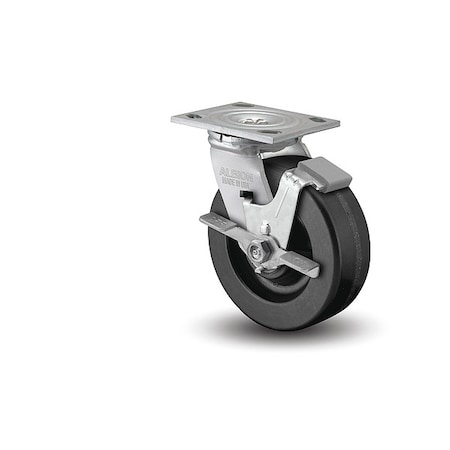Albion 4" X 2" Non-Marking Phenolic Swivel Caster, Face Brake, Loads Up To 800 lb 16TM04201SFBA