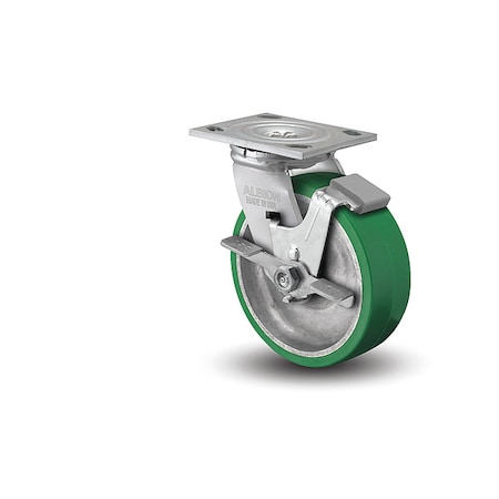 Albion 6" X 2" Non-Marking Polyurethane Swivel Caster, Face Brake, Loads Up To 1230 lb 16PD06201SFBA