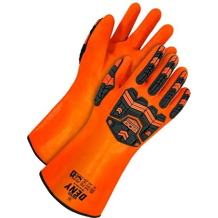 Bdg DENY(R) 99-1-504 Chemical Resistant Gloves, PVC, 14 3/4 in L, Not Applicable, Black, Orange, 10 99-1-504-10