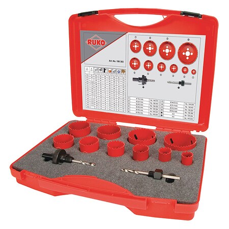 Rothenberger Hole Saw Kit, 12pcs, Sizes:19 mm-64 mm 106303