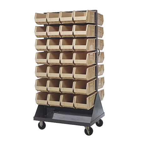 Quantum Storage Systems Steel Mobile Louvered Floor Rack, 36 in W x 24 in D x 72 in H, Gray QMD-36H-240IV