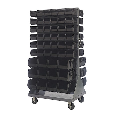 Quantum Storage Systems Steel Mobile Louvered Floor Rack, 36 in W x 24 in D x 72 in H, Gray QMD-36H-230240BK