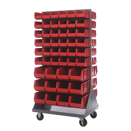 Quantum Storage Systems Steel Mobile Louvered Floor Rack, 36 in W x 24 in D x 72 in H, Gray QMD-36H-230240RD