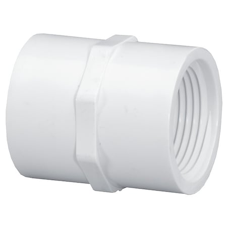 Westlake Pipe & Fittings Coupling, PVC, 1/2 in, FNPT, SCH 40, White 430005BC