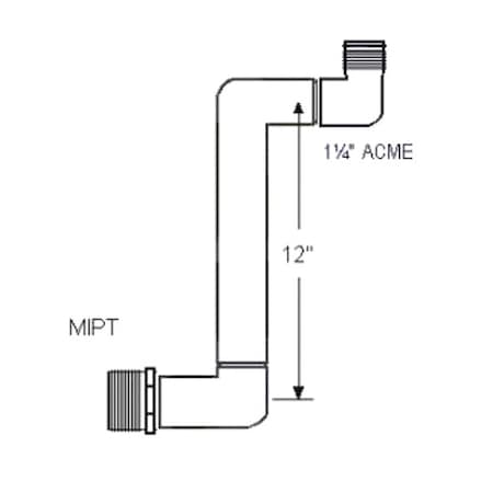 Westlake Pipe & Fittings Swing Joint, 1 1/4 x 1 1/4 in, Schedule 40 G230212