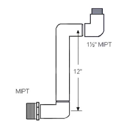 Westlake Pipe & Fittings Swing Joint, 1 1/2 in, Schedule 40, White G332212