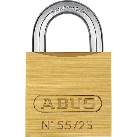 Abus Solid Brass Padlock Keyed Alike, Keyed Alike, Standard Shackle, Hardened Steel Shackle 55036