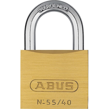 ABUS Solid Brass Padlock Keyed Alike, Keyed Alike, Standard Shackle, Hardened Steel Shackle 55216