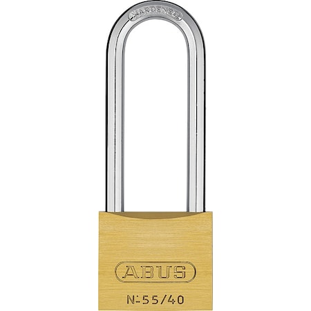 Abus Solid Brass Padlock Keyed Alike, Keyed Alike, Long Shackle, Hardened Steel Shackle 55726