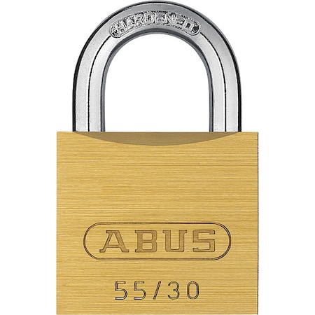 Abus Solid Brass Padlock Keyed Alike, Keyed Different, Standard Shackle, Hardened Steel Shackle 55411