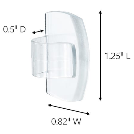 Command Cable Clip, Plastic, 5 mm Bundle Dia., Clear, 1-1/4 in L 17017CLRES