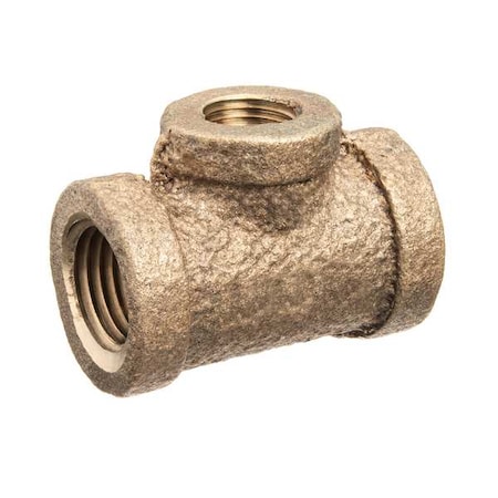 Zoro Select Reducing Branch Tee Brass Brass Class 125 Pipe Fittings, 3/8 in Female NPT X 1/8 in Female NPT ZUSA-PF-10459