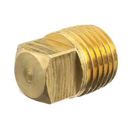 Zoro Select Brass Square Head Plug, Male BSPT ZUSA-PF-10587
