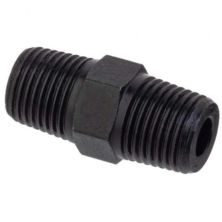 Zoro Select Hex Nipple Brass Brass Class 1000 Pipe Fittings, 1/8 in Male NPTF X 1/8 in Male NPTF ZUSA-PF-9074