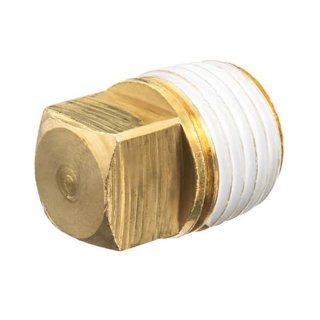 ZORO SELECT Square Head Plug, Brass, 3/8 in, MNPT ZUSA-PF-10711
