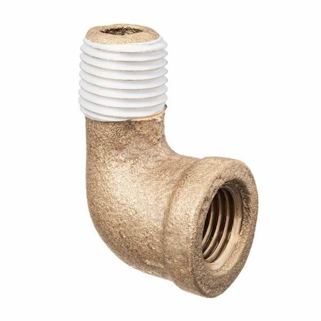 Zoro Select 90 Degrees  Street Elbow Brass Brass Class 125 Pipe Fittings, 1 1/4 in Female NPT X 1 1/4 in Male ZUSA-PF-10678