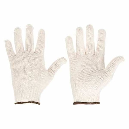 Condor Knit Gloves, Cotton/Polyester, Uncoated, Knit, Beige, L, 1 PR 60VY35