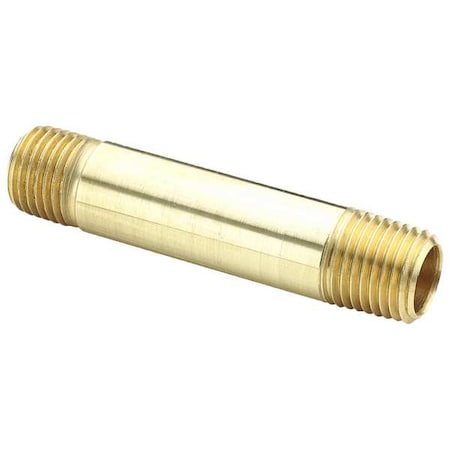 PARKER Nipple, Brass, 1/4 in Pipe Size, MNPT 215PNL-4-15