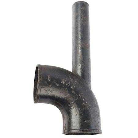 Zoro Select 90 Degrees  Elbow 1/4 Bend With Heel Opening Extended, 2" x 4" Pipe, Female Socket, Cast Iron 220277