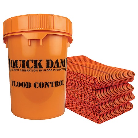 Quick Dam Hi Vis Flood Barrier Bucket Kit, 10ft QDGG10-4HV