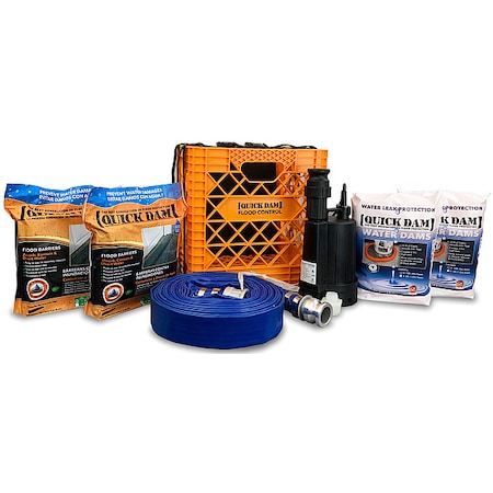 Quick Dam Emergency Flood Barrier & Pump Kit QDPK3