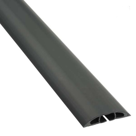 D-Line Cable Protector, 1/2 in H, 6 ft L, 2-3/8 in W, 1 Channel, PVC, Black CC-1
