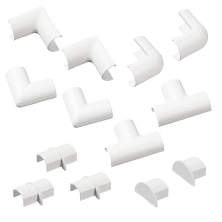 D-Line Accessory Multipack, 2 in L, 3/4 in W, 1 Channel, PVC, White US/CLOAP2010W