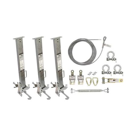 Falltech Steelgrip Temporary Horizontal Lifeline, 100 ft Length, 620 lb Weight Capacity 60310012