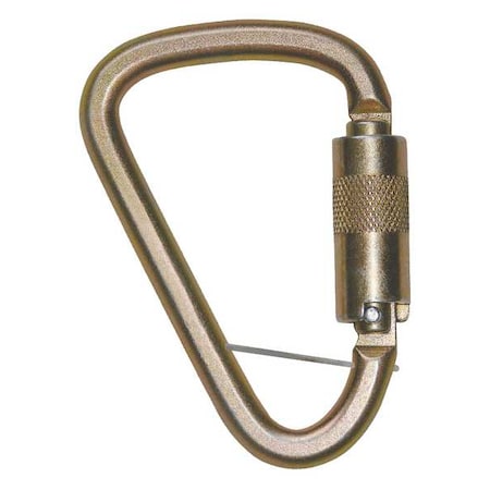 Falltech Carabiner, Double-Locking Gate, Offset-D, 4 in Length, 1 in Gate Opening, Steel, Bronze 8450