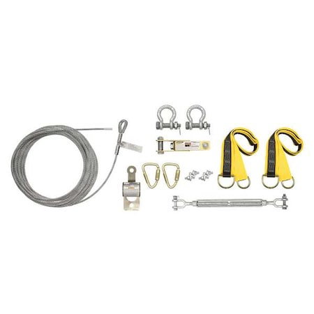 Falltech Steelgrip Temporary Horizontal Lifeline, 60 ft. Length, 620 lb Weight Capacity 60260A