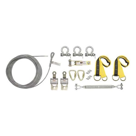 Falltech Steelgrip Temporary Horizontal Lifeline, 100 ft Length, 620 lb Weight Capacity 602100A