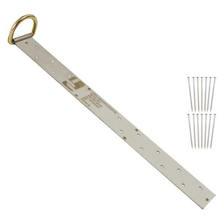 Falltech Roof Anchor, 17 in Length, 310 lb Weigth Capacity, Stainless Steel Anchor, Pivot D-Ring 7434