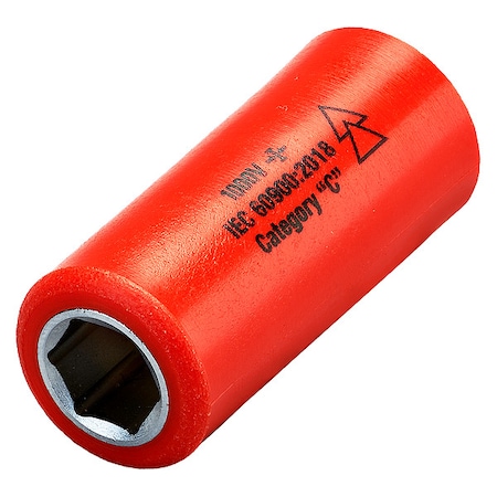 Itl 1/4 in Drive Insulated Socket 10 mm, 25/64 in 07212
