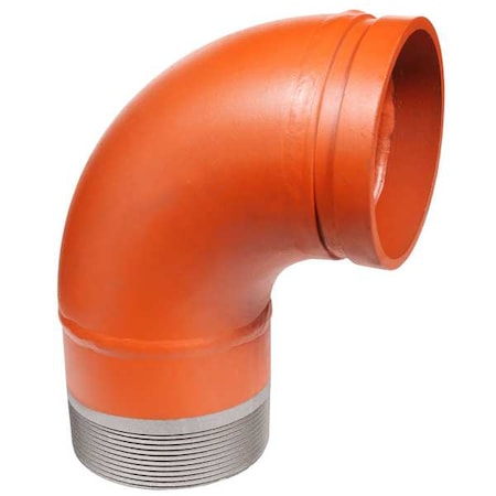 Gruvlok 90 Elbow Adapter, Ductile Iron, 2 in 0390016442