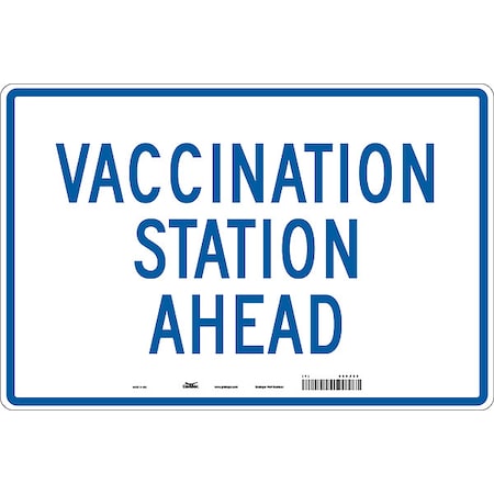 Condor Vaccination Directional Sign, 12 in H, 18 in W, Aluminum, English, 60XZ80 60XZ80