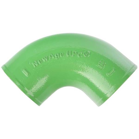 Zoro Select 90 Degrees  Bend 1/4 Bend, 4" Pipe, Female Socket, Cast Iron, 0 psi ZFB220194