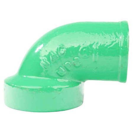 Zoro Select 90 Degrees  Elbow Bend Tapped 1/4 Bend, 1-1/2" x 2" Pipe, Female Socket, Cast Iron, 0 psi ZFB220330