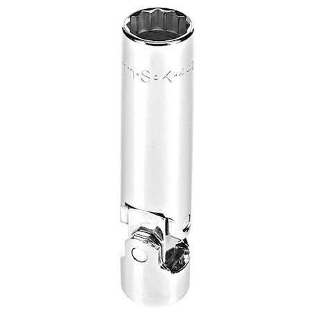 Sk Hand Tools SparkPlugSocket, 3/8in, Chrome, Std, 14mm 4427