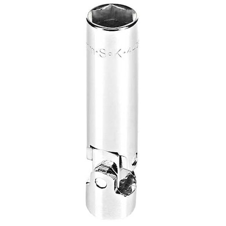 Sk Hand Tools SparkPlugSocket, 3/8in, Chrome, Std, 14mm 4430