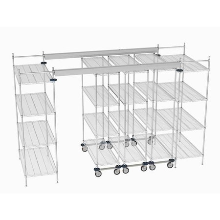 Metro Overhead Track Shelving Complete Kit TT12-E2448M1848C
