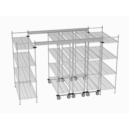 Metro Overhead Track Shelving Complete Kit TT12-E2460M1860C