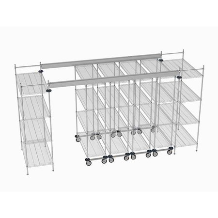 Metro Overhead Track Shelving Complete Kit TT14-E2448M1848C
