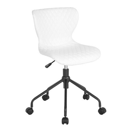 Flash Furniture Contemporary, 17" to 21" Height, White, Black LF-9-07-WH-GG