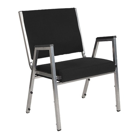 Flash Furniture Contemporary Chair Hercules Baritrc Chair, Slvr Frm, Blk Fbrc, Fixed Arms, 18" Height, Fabric XU-DG-60443-670-1-BK-GG
