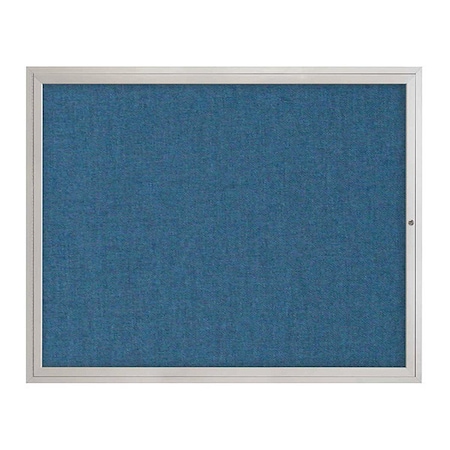 United Visual Products Corkboard, 1Dr, Ultramarine/Satin, 60"x 48 UV3042-SATIN-ULTMAR